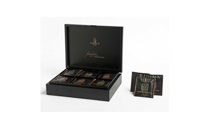 Theedoos 6 vaks zwart