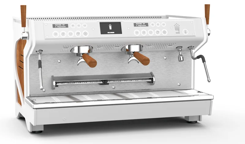 Conti MC Ultima espressomachine, wit met houtaccenten